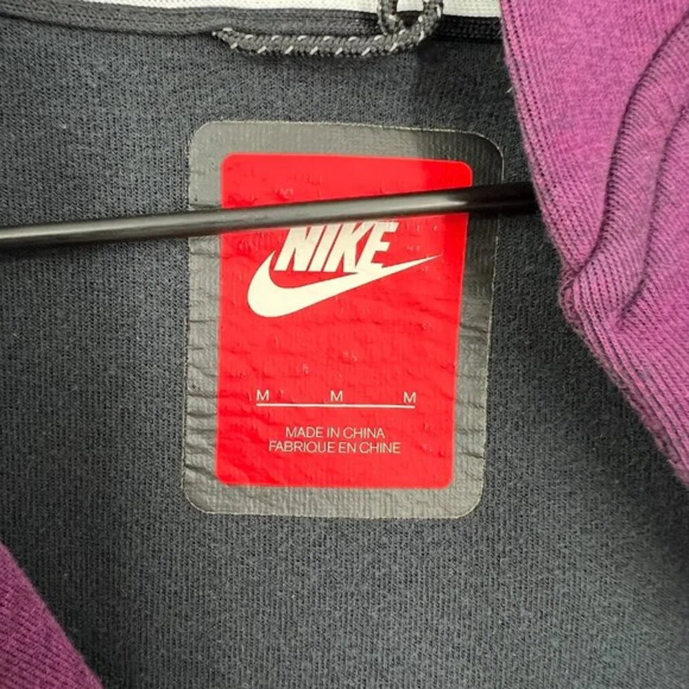 Nike tech purple asymmetrical full zip‎ up sweatshirt hoodie hooded athletic M